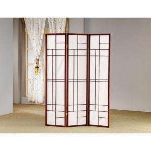  Room Divider Panel Folding Screen in Cherry Finish