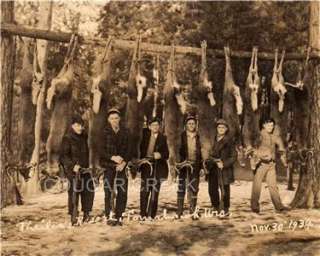 Photo of Six Lucky Whitetail Deer Hunters With Their Ten Bucks Hanging 