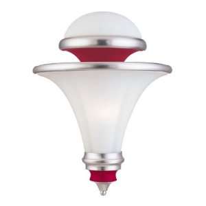   Diner 1 Light Wall Sconce in Red Zinger with White Frosted Glass glass