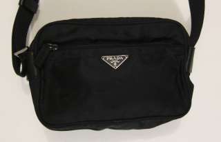 Prada bag messenger bag classic black nylon zipper pockets  