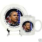 obama 44th president white collector s plate with mug professionally