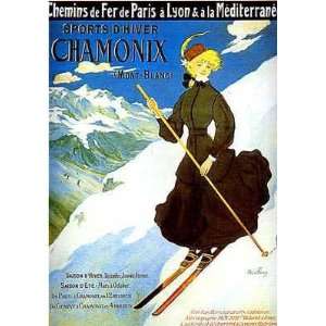  Sports Dhiver Chamonix by Affiches 20.00X28.00. Art 