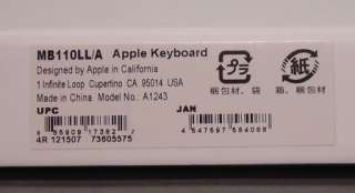 Apple Wired Keyboard MB110LL/A Aluminum A1243 885909173822  