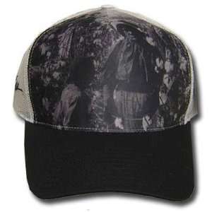 AFRO WHITE MESH BLACK GREY PICTURE ADJUSTABLE CAP HAT