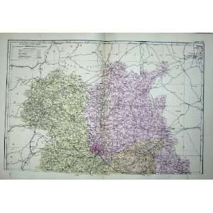  1881 Map Shropshire England Shrewsbury Whitchurch Plan 