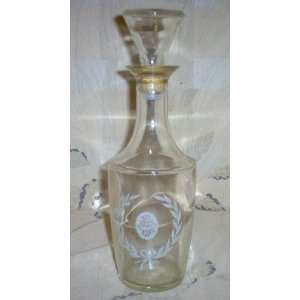  Frosted Whiskey Decanter with Shot Glass Stopper 