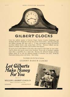 1920 Ad William L Gilbert Clock Co. Radium Home Decor  