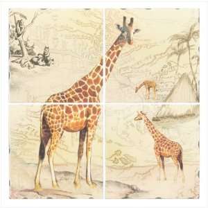  Lacquer African Plains Safari Giraffe Wall Art Mural