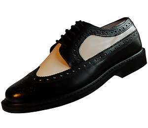 Mens Wingtip Spectator Leather Shoes, Two Tone Oxford Brogues with 