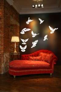 Doves Flying Huge Wall Vinyl Decal,peace,Mourning,Turtle,Rain,Carolina 