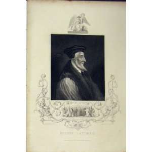  C1850 Portrait Bishop Latimer Ridley Stake Rogers Print 