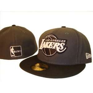 Los Angeles LA Lakers New Era 59Fifty Charcoal Grey & Black Fitted 