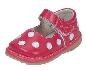   Shoes 13253 Red Polka Dot Girls Toddler Shoe Size 3 by Squeak Me Shoes