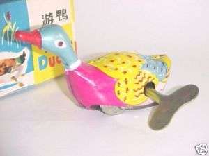    China 60s Wind up Tin Toy Cute Swimming Duck with box  