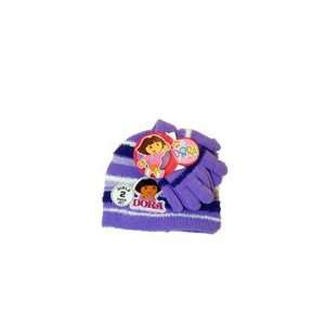  Dora Popo Chanille Hat and Glove Set (AZ9932) Sports 