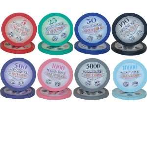  All Clay Las Vegas 10g Poker Chip Sample Set   8 New Chips 
