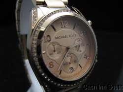 Michael Kors Mk5263 Rose gold Glitz Chronograph Watch MK 5263 Needs 