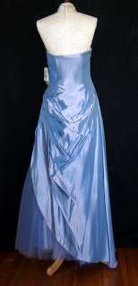 NWT Jessica McClintock Blue Taffeta Ball Gown 4  