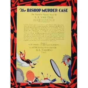  1929 Movie Ad Bishop Murder Case Mystery MGM Film RARE 