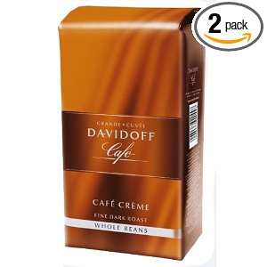 Davidoff Cafe Creme Whole Beans Coffee, 17.6 Ounce Packages (Pack of 2 