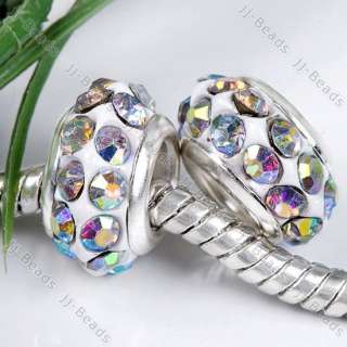 5p AB Crystal Enamel Crystal European Beads Fit Charms  