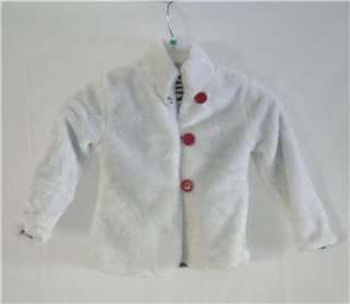 Girl White & Zebra Jacket Coat Size 5T  