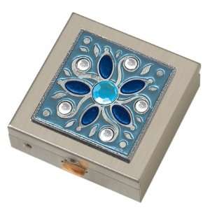  Blue Gem Flower Small Pill Box