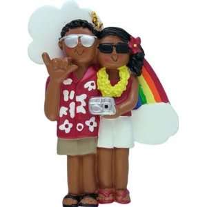 Vacation Couple Ethnic African American Couple Personalized Christmas 