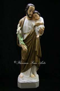 Large Saint Joseph with Jesus Italian Statue Sculpture Vittoria Made 