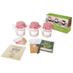   Potager Strawberry Jam Set with Three Small Jars Patio, Lawn & Garden