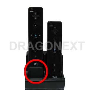 Black Wii Motion Plus Charger Station (Includes 2 pcs 2800mAh Battery)