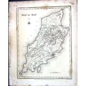  Walker Creighton Antique Map C1850 Isle Man Douglas Peel 