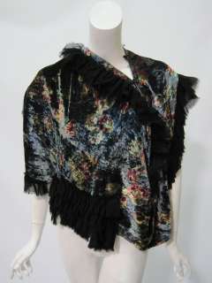TAO Comme de Garcons womens velvet flower print shawl S $1905 New 