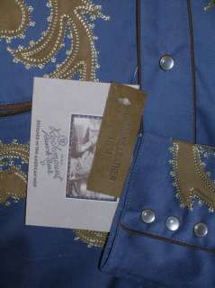 6748bu VTG Rockmount Western Cowboy Shirt Suede Leather Trim 2X  
