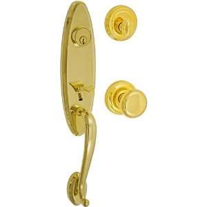  Westbrook two piece handleset with half round knob in pvd 