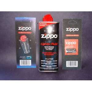  Zippo Lighter Fluid 3 Piece Set 4oz Lighter Fluid + 1 Wick 