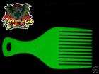 green 70s afro detangler wide tooth comb ideal for wigs