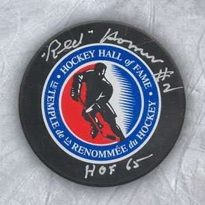  RED HORNER Hall of Fame SIGNED Hockey Puck Sports 