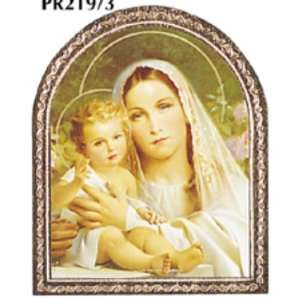Round Madonna of the Lilies Florentine Plaque 9.5 x 7.5 (SFI PR50 