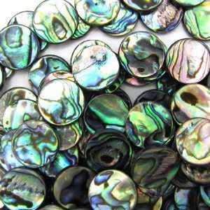  4x16mm abalone shell coin beads 16 strand