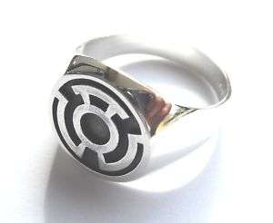 SOLID SILVER 925 Sinestro Corps Fear Green Lantern RING  