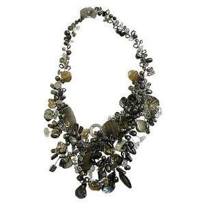  AKT Monochrome Labyrinth Pearl and Crystal Necklace 