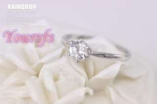 18K GP 1ct Swarovski Crystal Diamond wedding ring SZ8  