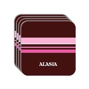 Personal Name Gift   ALASIA Set of 4 Mini Mousepad Coasters (pink 