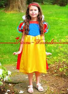 XMAS Christmas Gift Snow White Noble Princess Girl Party Kids Costume 