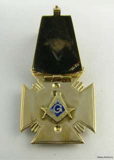 Knights Templar Royal Arch Blue Lodge Masonic Folding Fob 14k Gold 