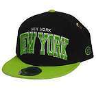 NEW YORK NYC SNAPBACK FLAT BILL HAT CAP BLACK GREEN