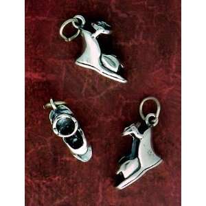   Silver Charm, Ankle Wrap Wedgie Shoe, 7/16 in tall, 2.8 grams Jewelry