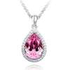 N258 Swarovski Crystal Aqua Angel Heart 18k GP Necklace  