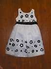   Spring White and Black Party Dress Sz 4T/5T Sequins and Beads